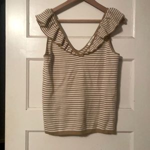 Madewell ruffled striped sweater tank